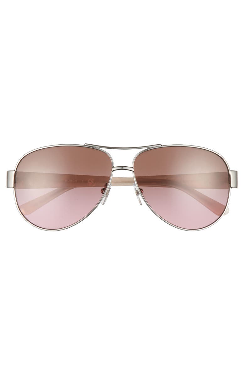 Tory Burch 60mm Aviator Sunglasses, Alternate, color, 