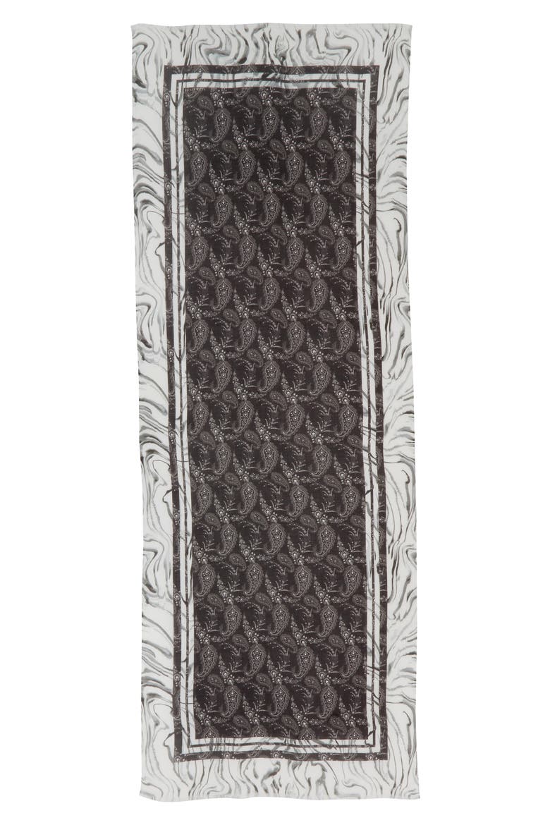 Rosey Paisley Scarf, Alternate, color, BLACK