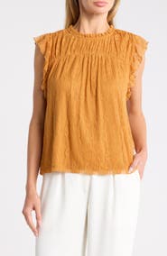 DR2 by Daniel Rainn Flutter Sleeve Lace Top