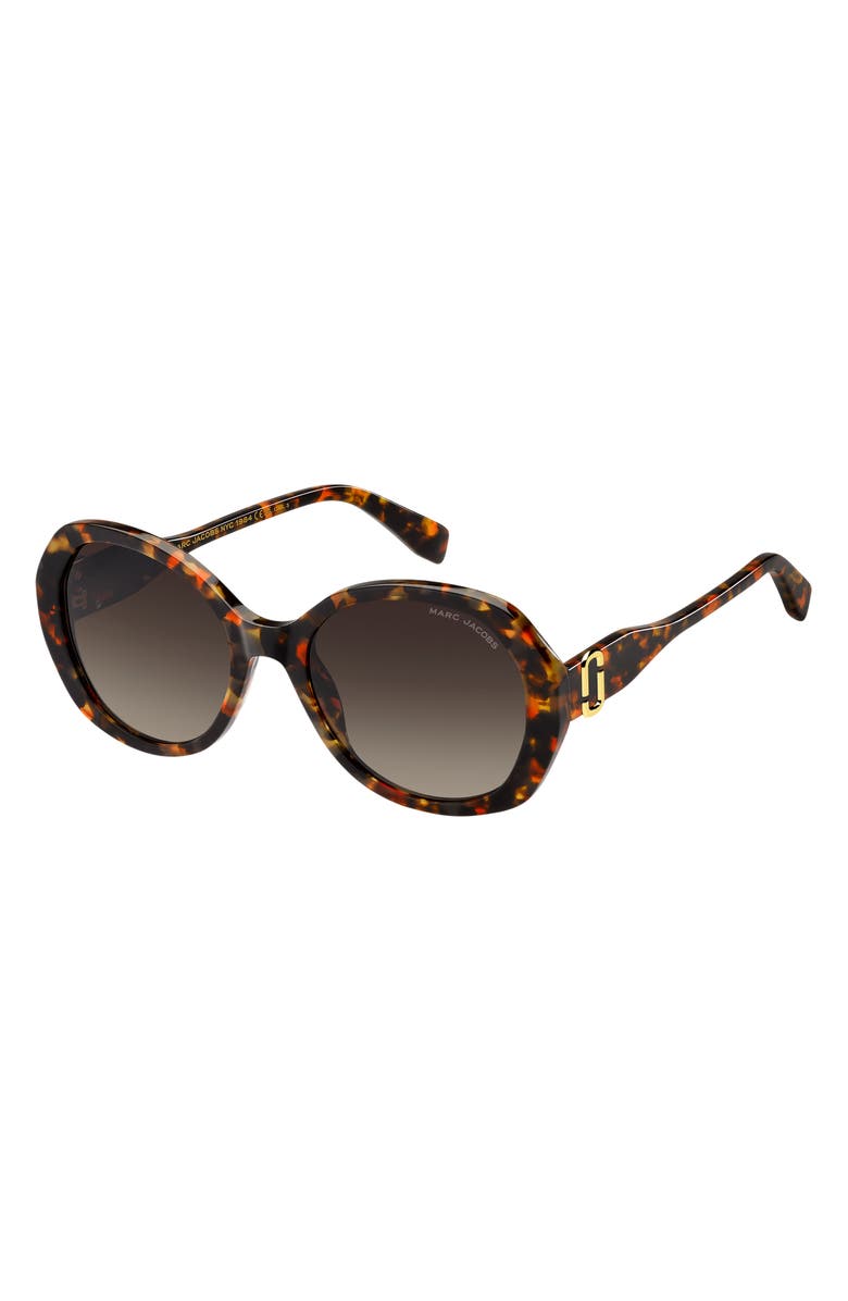 Marc Jacobs 55mm Gradient Oval Sunglasses, Alternate, color, Red Havana/ Brown