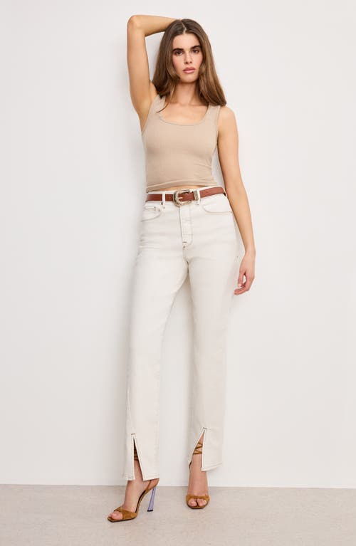 GOOD AMERICAN GOOD AMERICAN SCOOP NECK MICRO RIB TANK