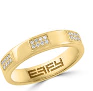 EFFY 925 Gold Plated Silver Diamond Bar Station Band