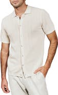 7 Diamonds Nash Knit Short Sleeve Button-Up Shirt