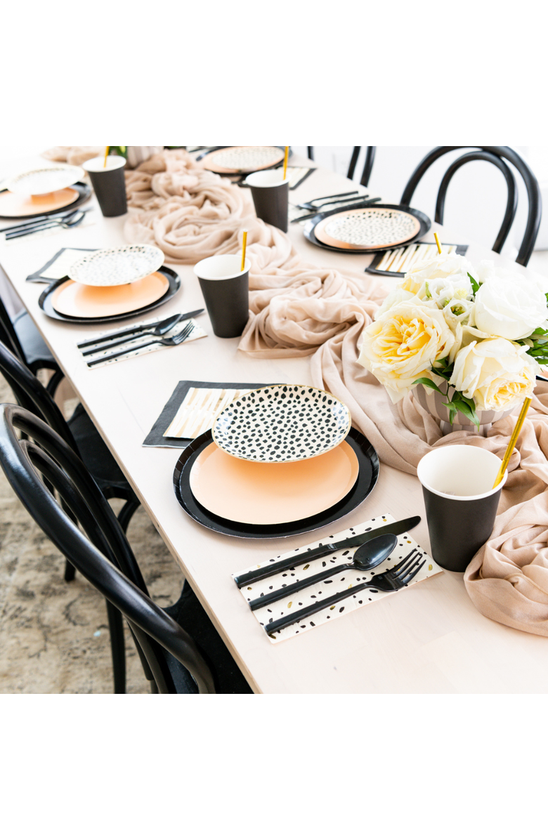 Jollity & Co Solid Color Large Napkins, Alternate, color, Onyx