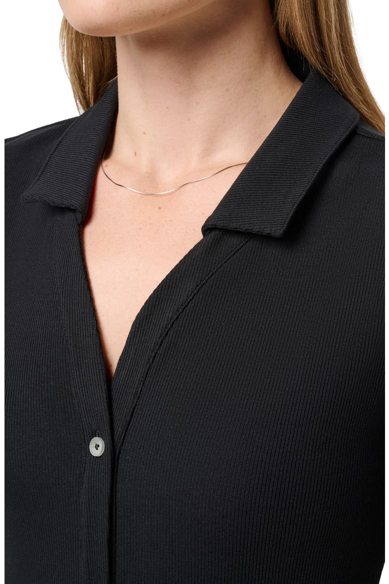 Cloud Rib Midi Shirtdress, Alternate, color, BLACK