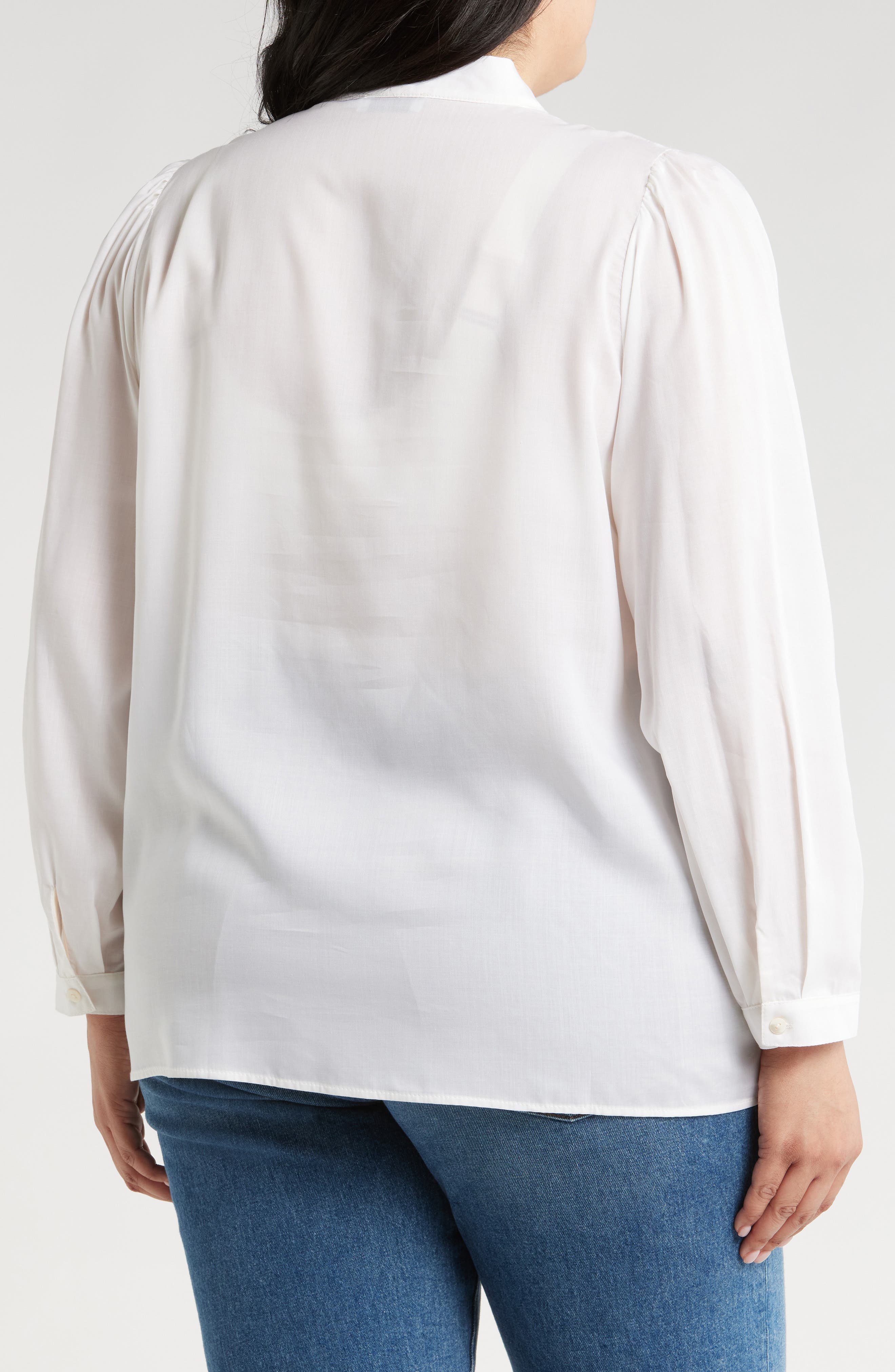 Aveline Tie Neck Button-Up Shirt - image 2