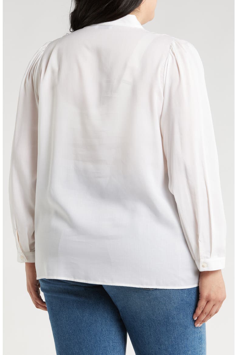 Aveline Tie Neck Button-Up Shirt, Alternate, color, IVORY