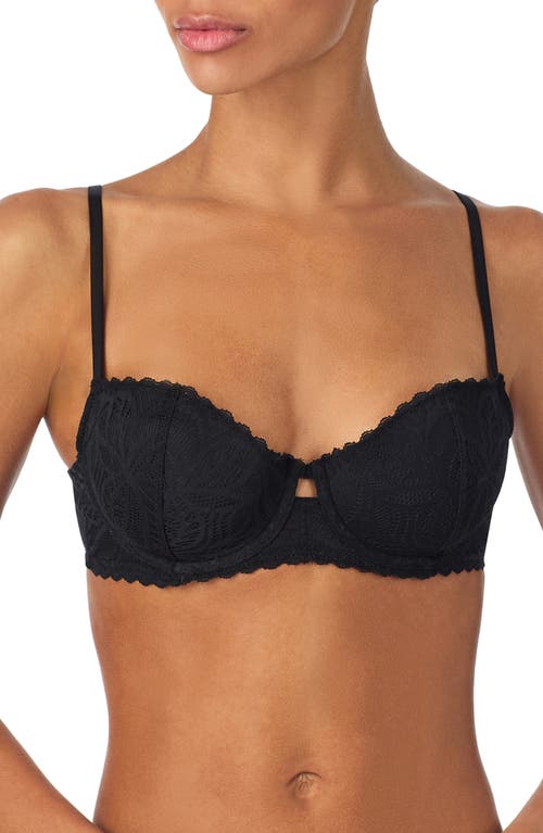 DKNY Deco Underwire Lace Balconette Bra in Black at Nordstrom, Size 34D