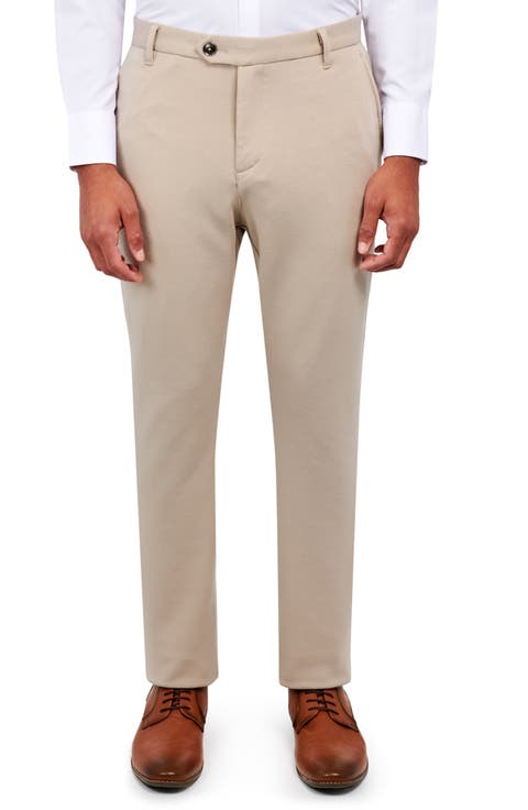 Slim Fit Straight Leg Performance Knit Dress Pants