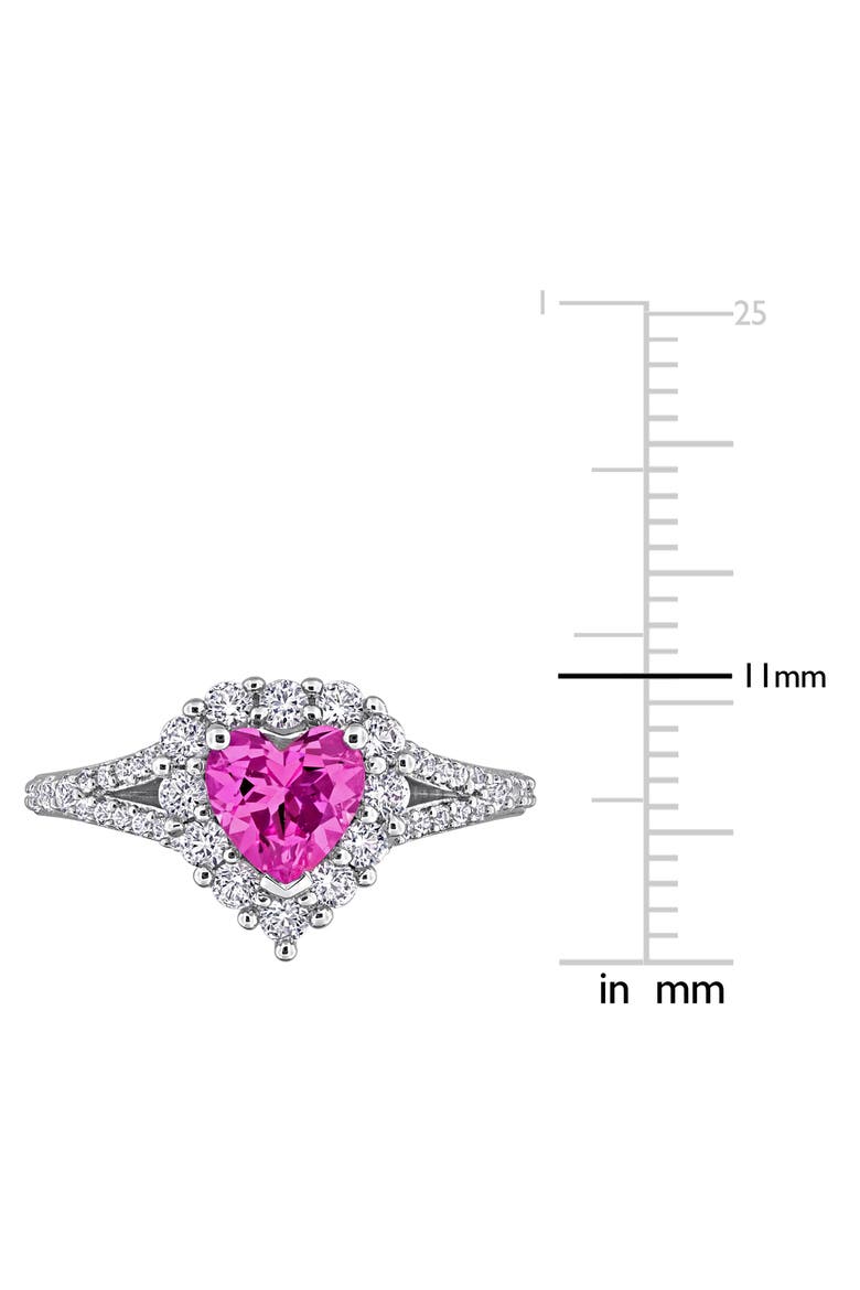 Lab Created Pink Sapphire & Lab Created White Sapphire Ring, Alternate, color, PINK