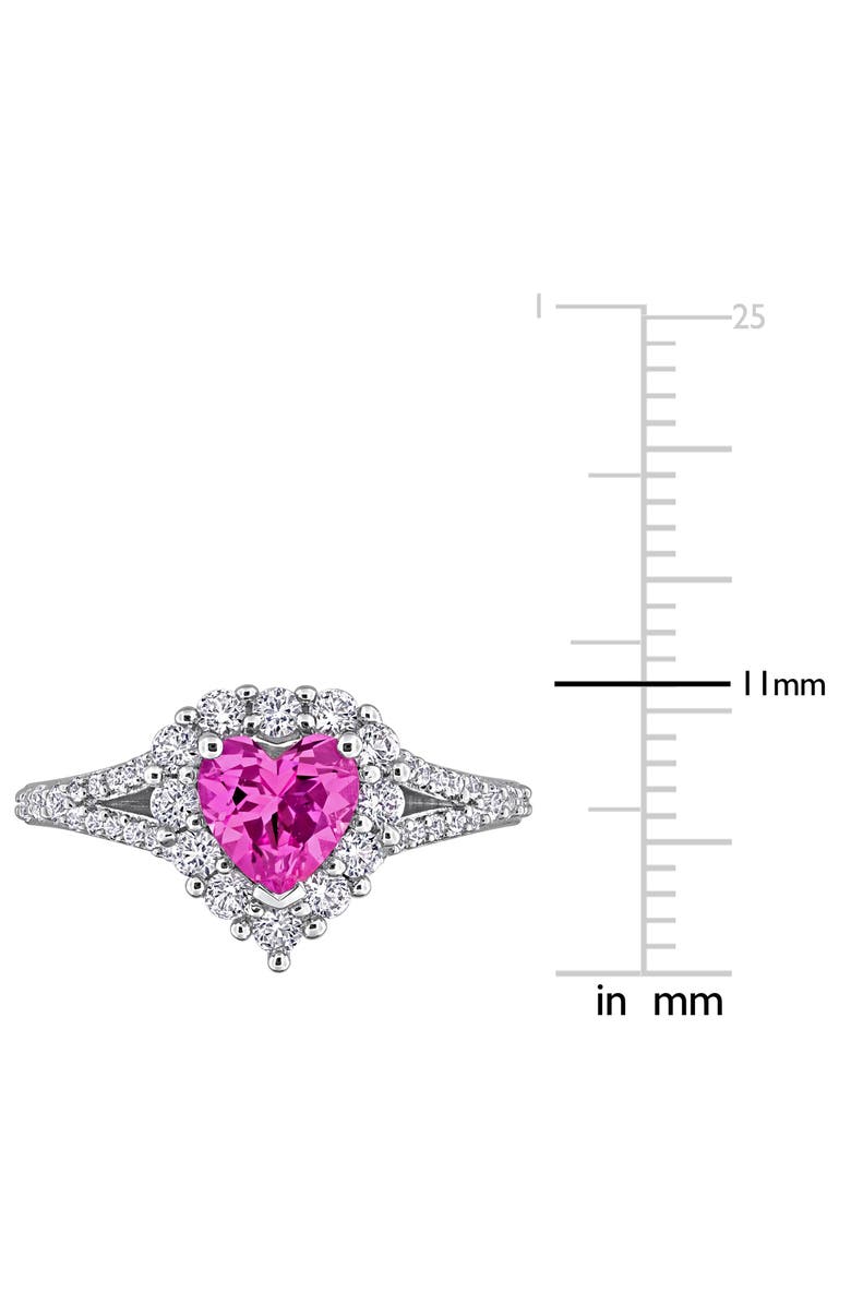 DELMAR Lab Created Pink Sapphire & Lab Created White Sapphire Ring, Alternate, color, Pink