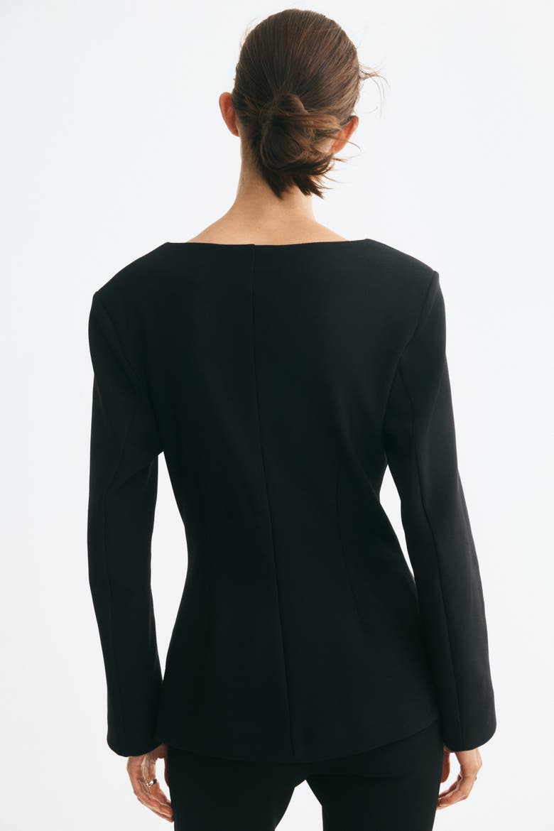 Scoop-neck Jersey Jacket, Alternate, color, Black