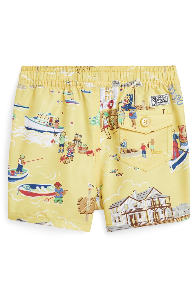 Ralph Lauren Traveler Seaside Bear Print Swim Trunks, Alternate, color, 