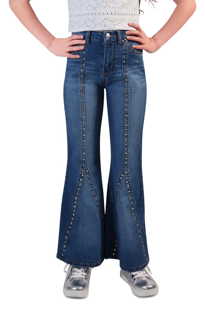 Truce Kids' Studded Flare Jeans, Alternate, color, Denim