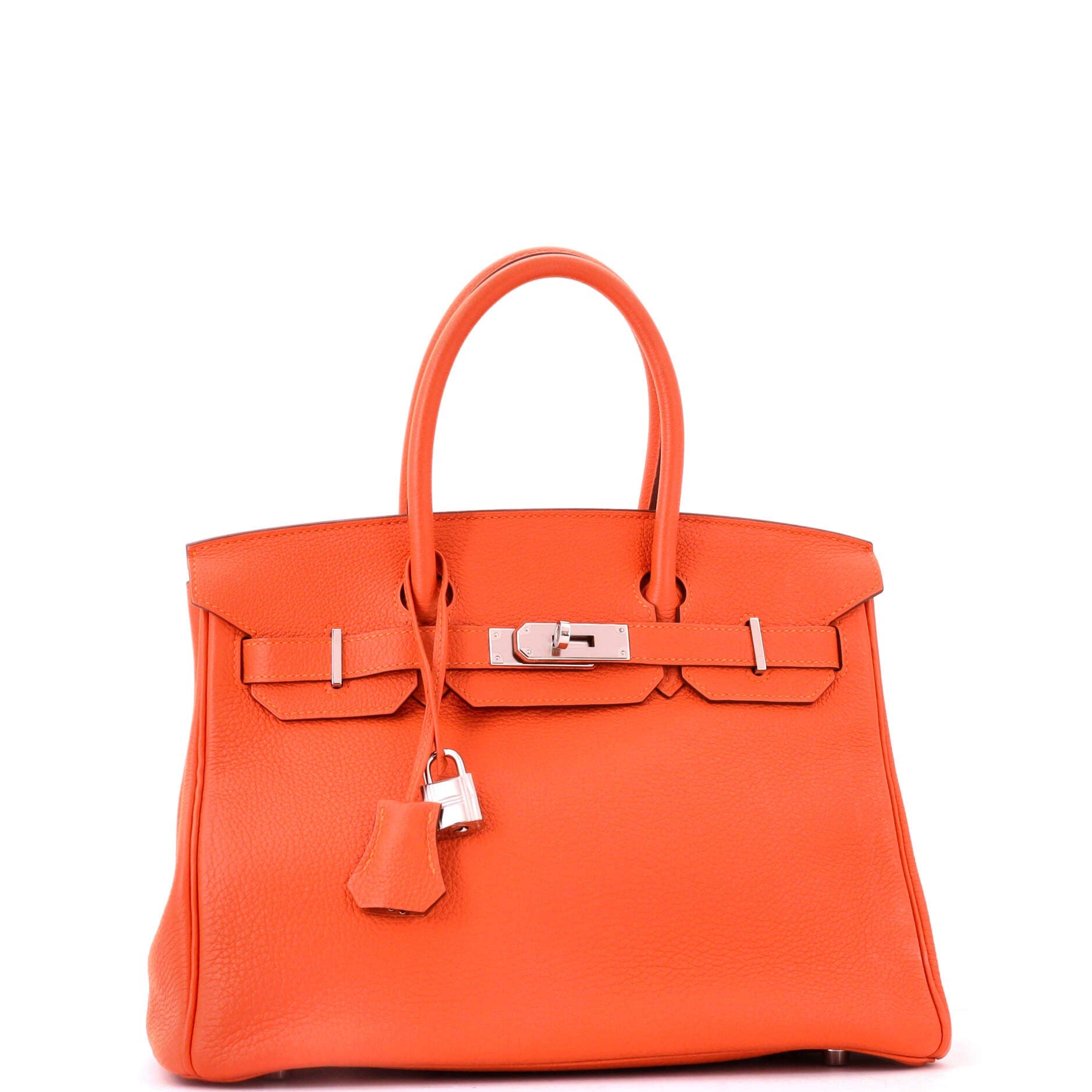 Birkin Handbag Orange Togo with Palladium Hardware 30, Alternate, color, Orange