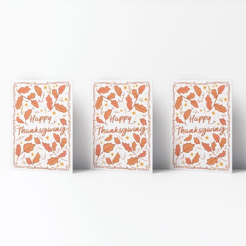 Fall/Halloween Greeting Card Pack Sets (3 ct) Leafy Thanksgiving
