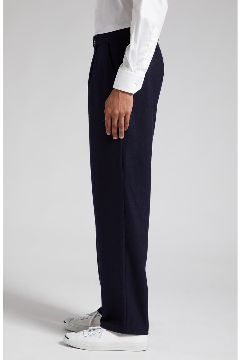 Pleated Wool Pants, Alternate, color, NAVY