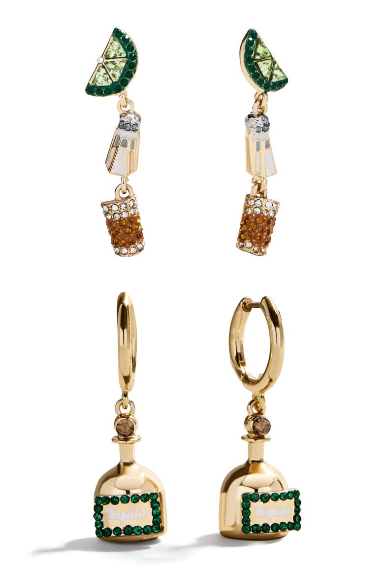 On The Rocks Set of 2 Drop Earrings, Main, color, GOLD MULTI