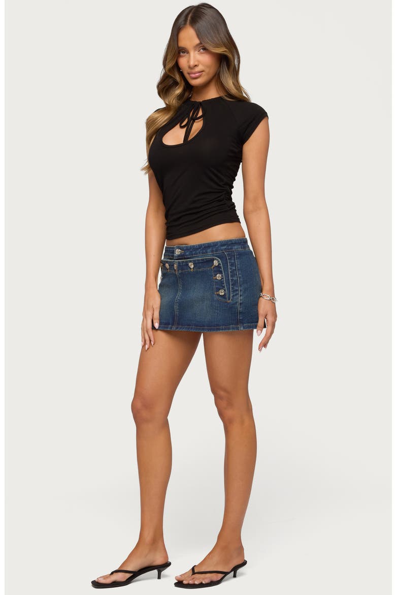 Fridie Denim Miniskirt, Alternate, color, BLUE-WASHED