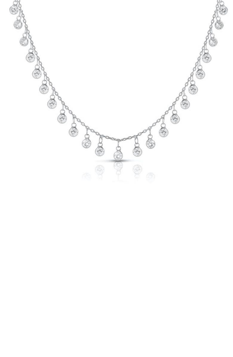 SPHERA MILANO Sterling Silver & CZ Charm Necklace, Main, color, Silver