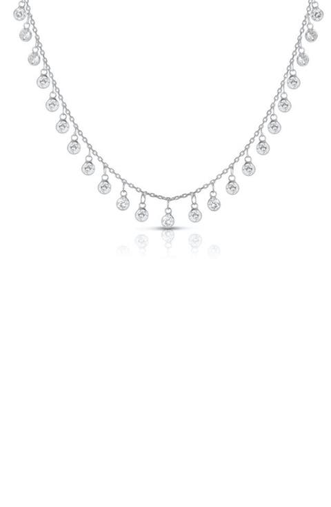 Sterling Silver & CZ Charm Necklace