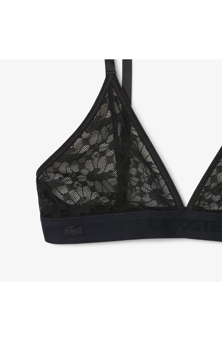 Lacoste Wireless Lace Bra, Alternate, color, Black
