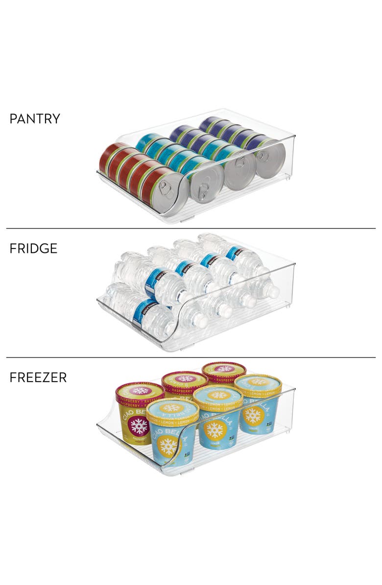 iDesign Water Bottle Organizer for Fridge- Set of 4 - Clear, Alternate, color,