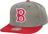 Mitchell & Ness Men's Mitchell & Ness Gray Boston Red Sox Cooperstown Collection Basic Flip Snapback Hat