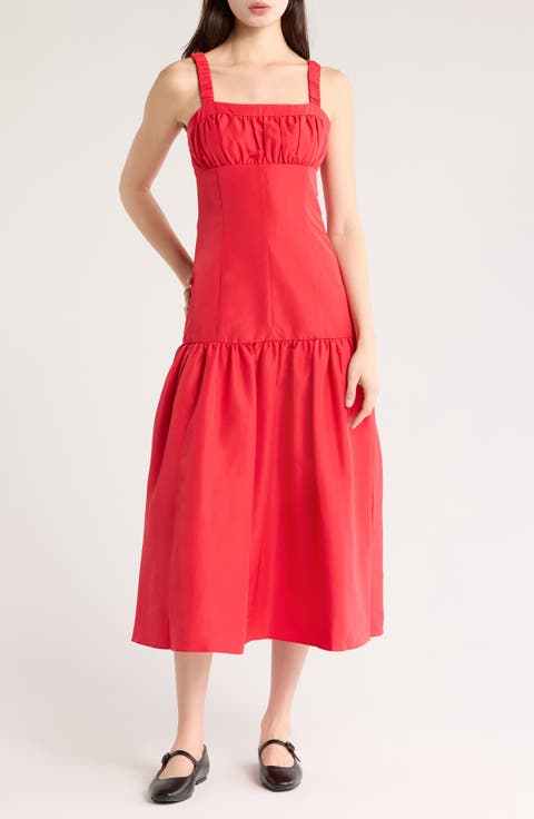 Selena Gathered Bust Dropped Waist Dress