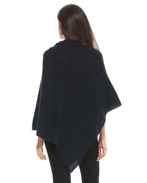 Monticelli Cashmere Pure Cashmere Textured Knit Poncho In Gray