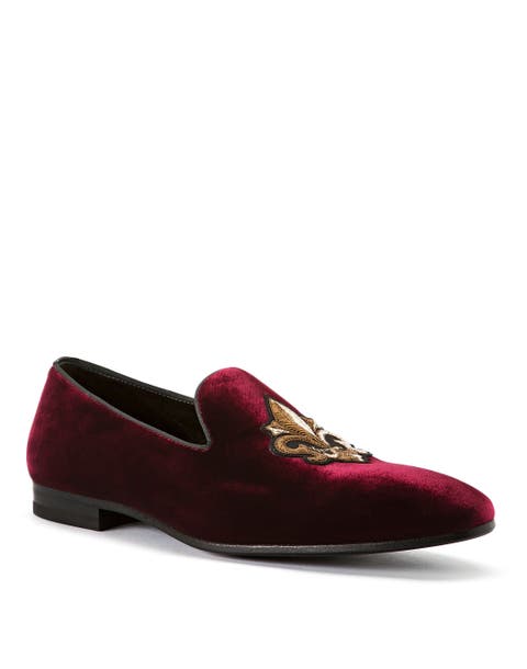 Lily Crest Velvet Loafers Men