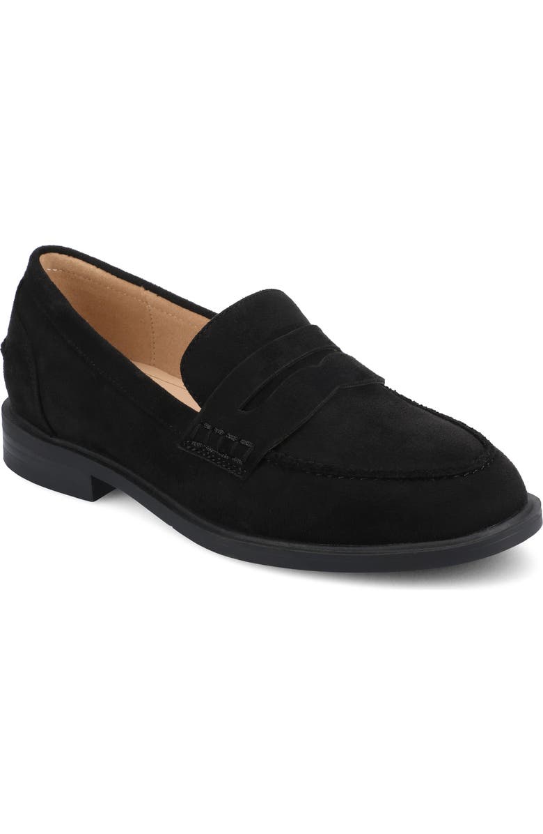 Journee Collection Brooks Penny Loafer, Main, color, Black