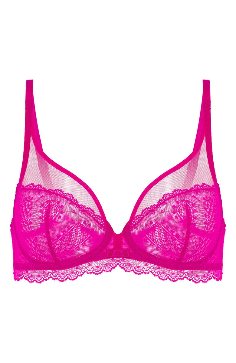Simone Perele Canopee Underwire Plunge Bra, Alternate, color, Hibiscus Pink