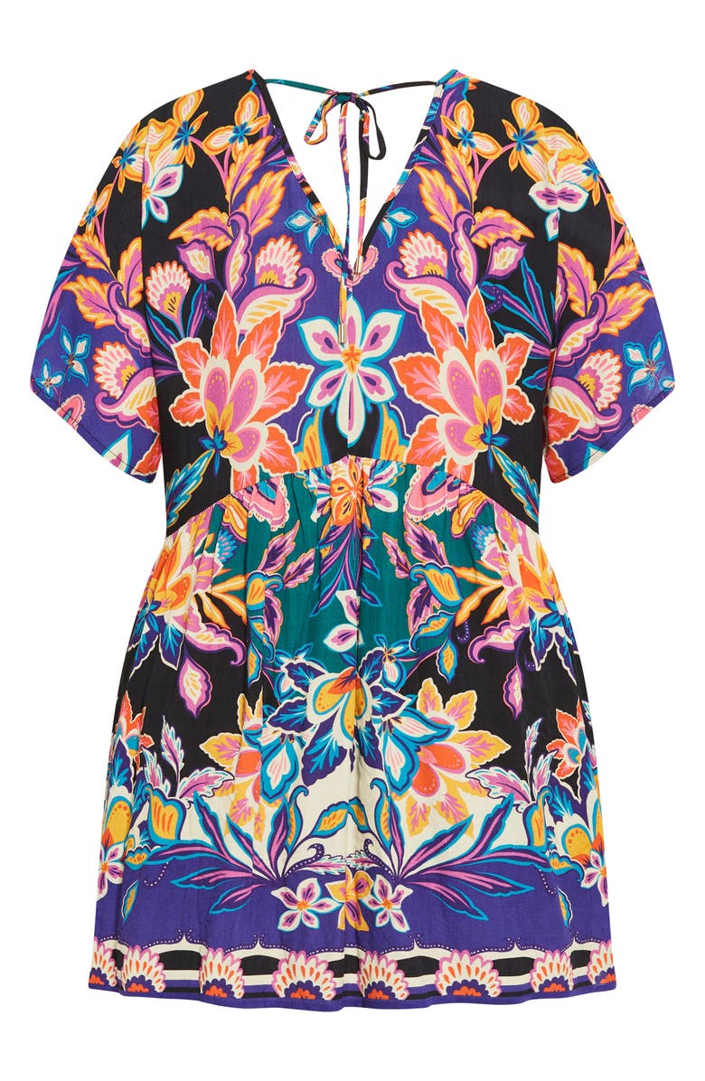 City Chic Island Breeze Short Caftan Swim Cover-Up, Alternate, color,