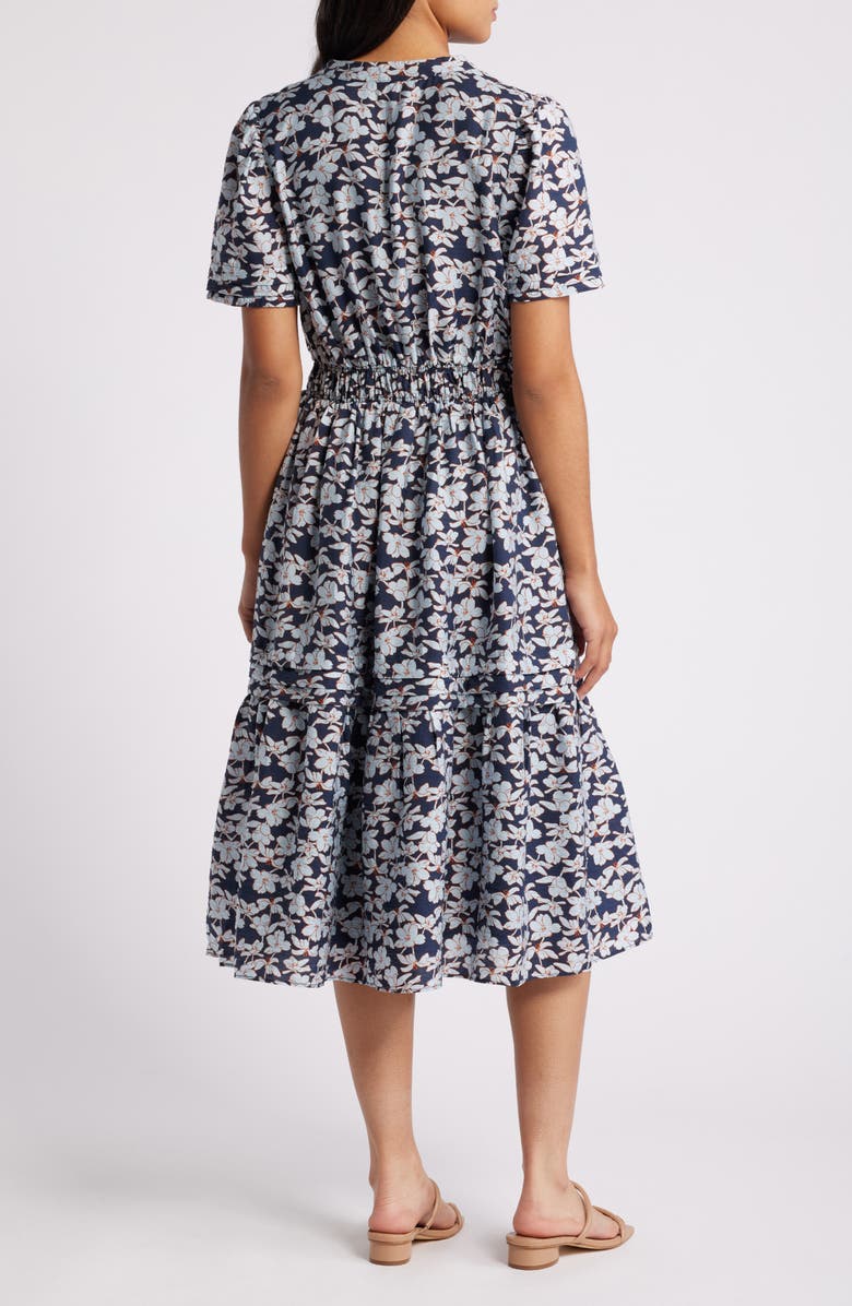 Caslon<sup>®</sup> Floral Tiered Midi Dress, Alternate, color, 