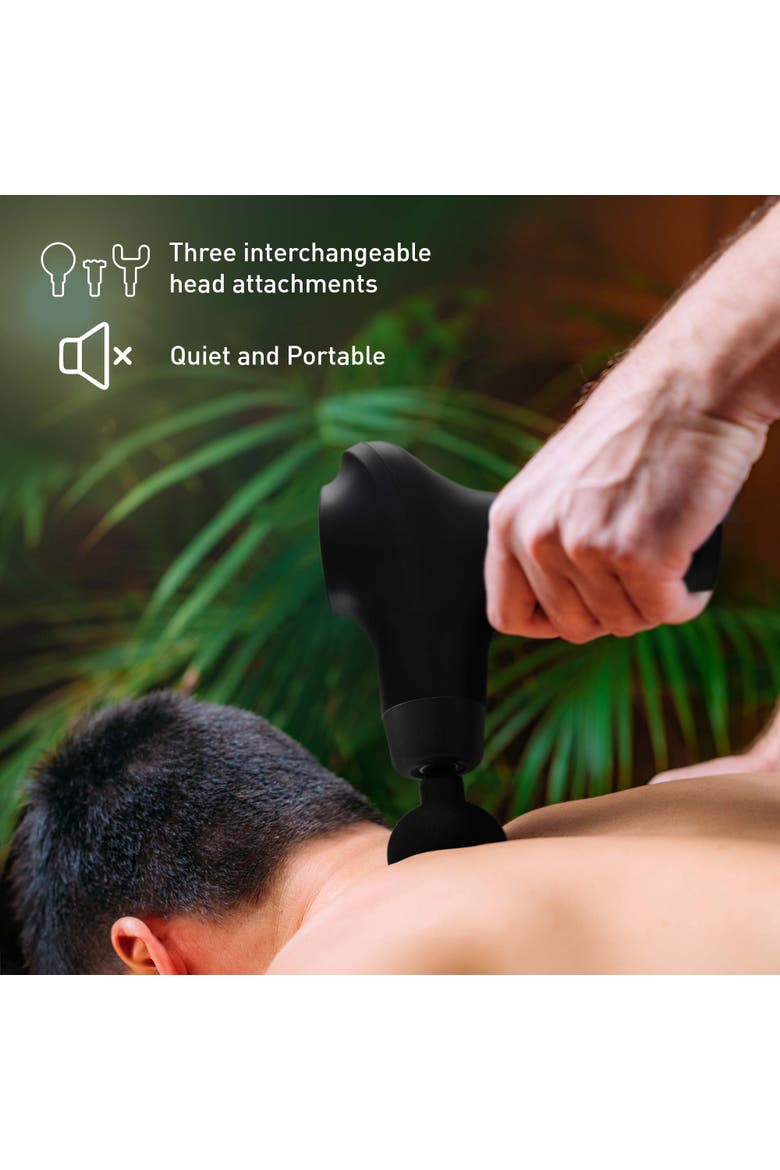Ultimate Relaxation Bundle 3-Speed Massage Gun & Palm-Shaped Massage Glove, Alternate, color, Black
