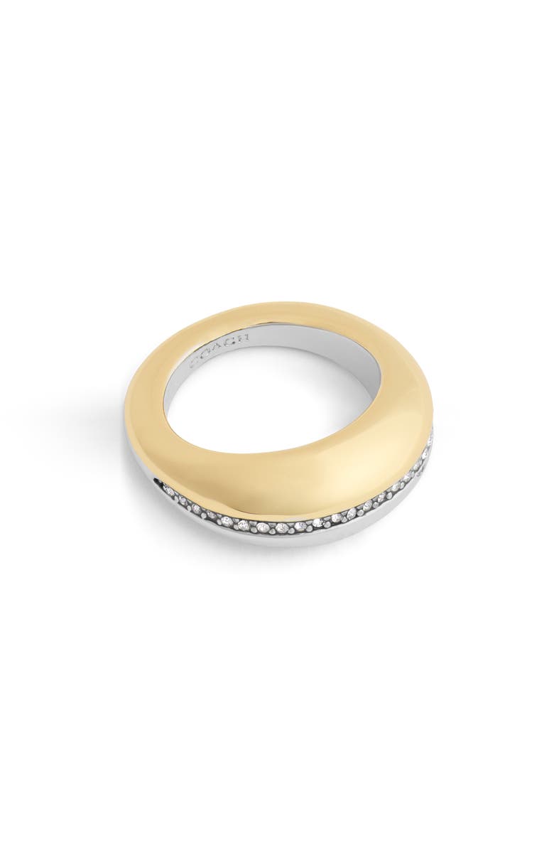 COACH Pavé Crystal Tubular Cocktail Ring, Alternate, color, 