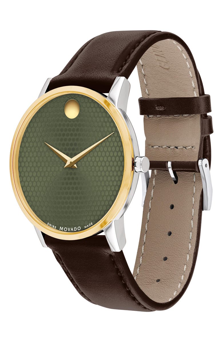 Movado Museum Classic Leather Strap Watch, 40mm, Alternate, color,