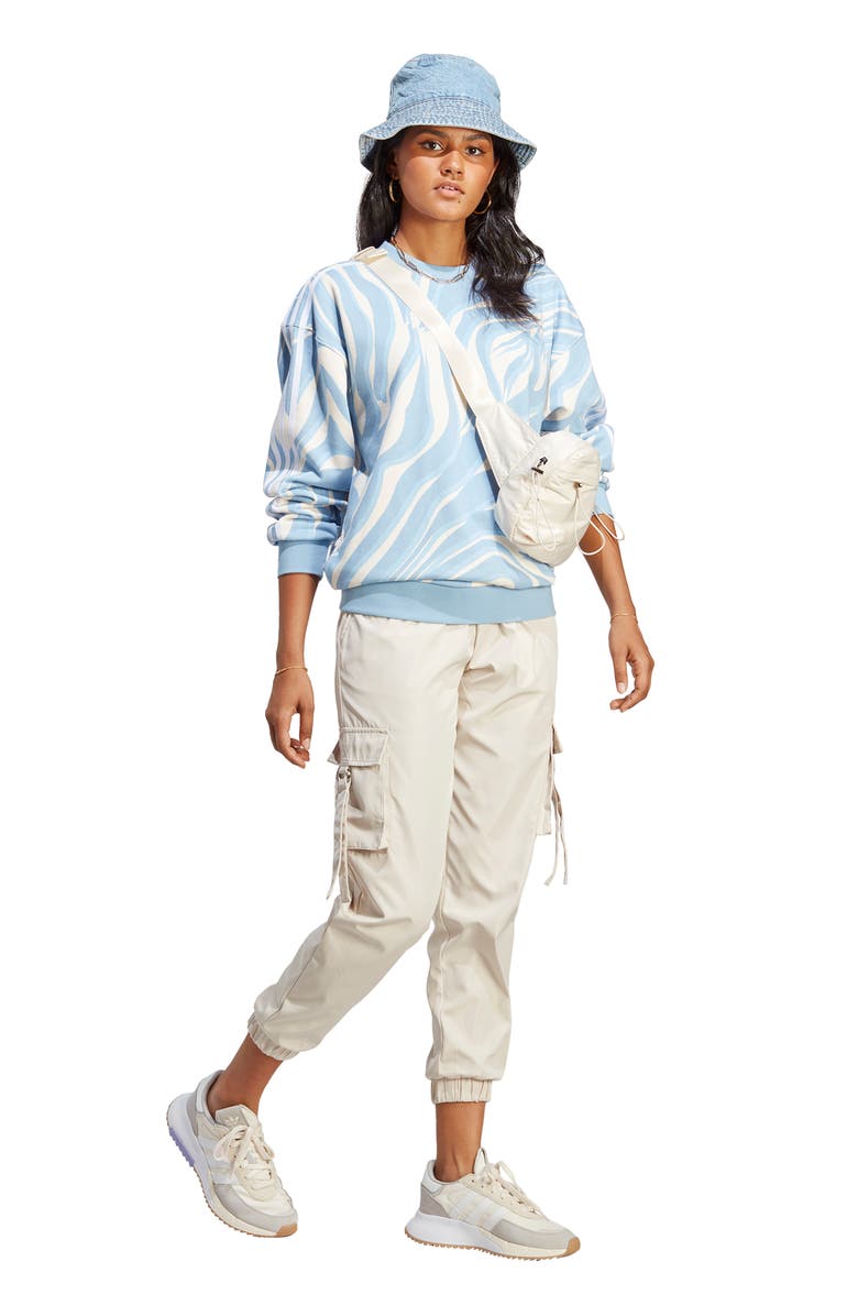 adidas Originals Abstract Animal Print Sweatshirt, Alternate, color,