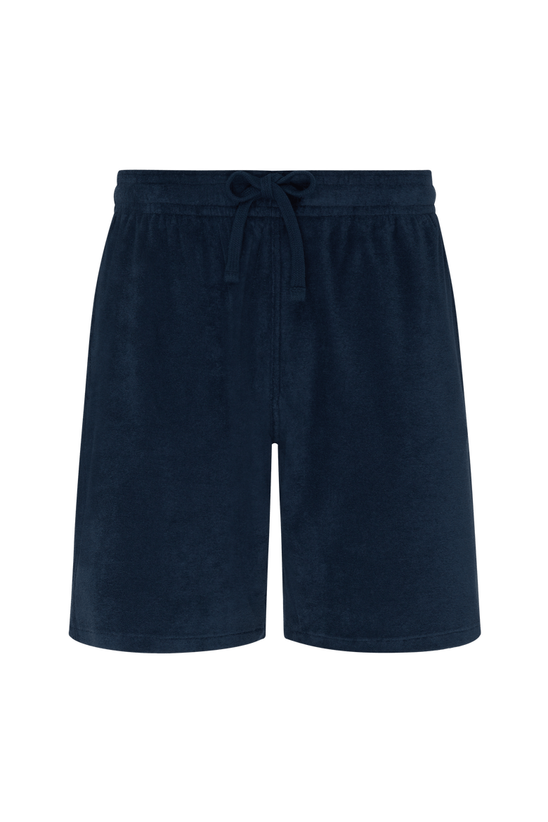 Men's Solid Organic Terry Bermuda Shorts, Main, color, BLEU MARINE