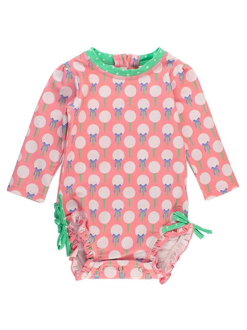 Rufflebutts Baby Girls Long Sleeve Upf50+ One Piece Rash Guard
