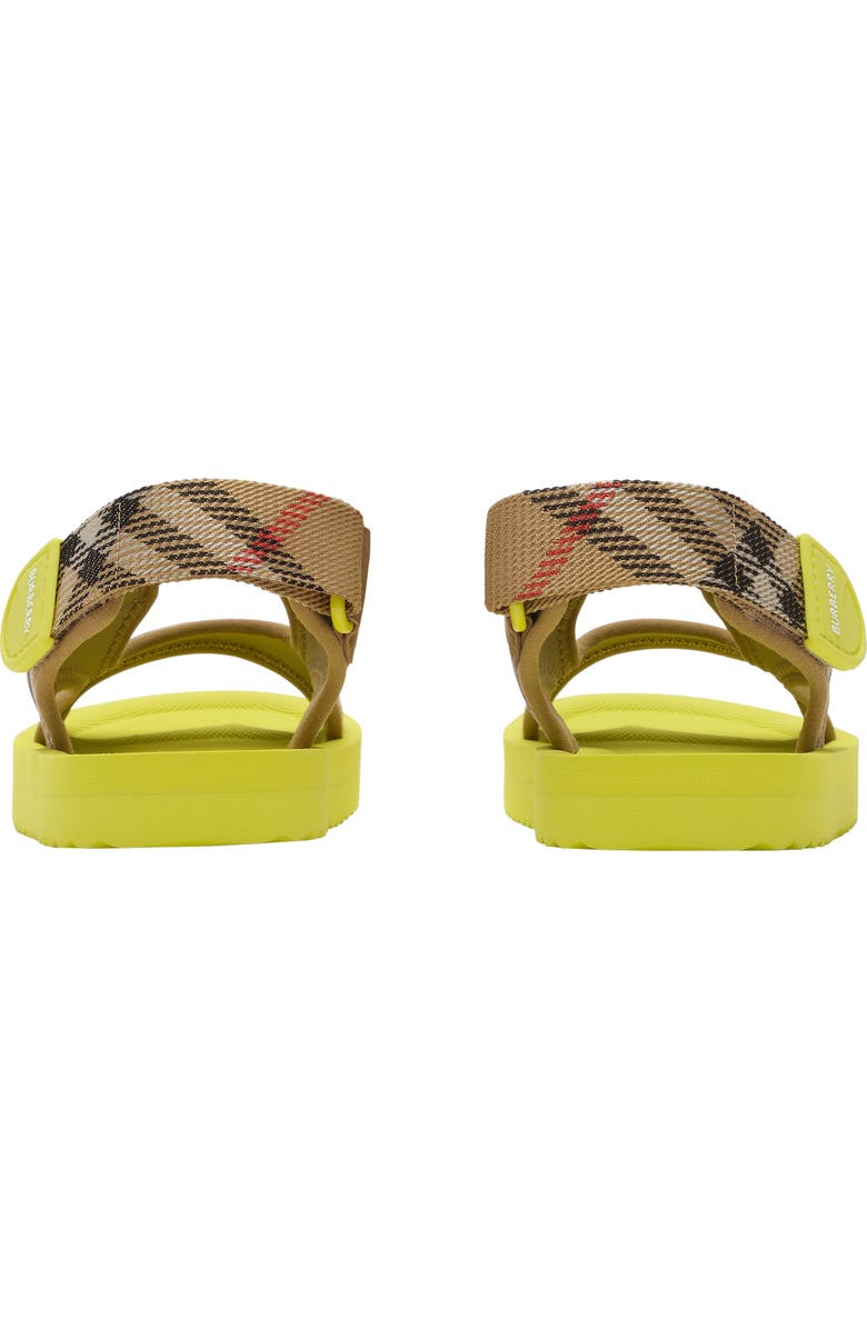 Burberry Check Sandals, Alternate, color, Sand Beige/Green