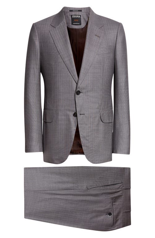 Zegna Plaid Centoventimila Wool Suit In Gray