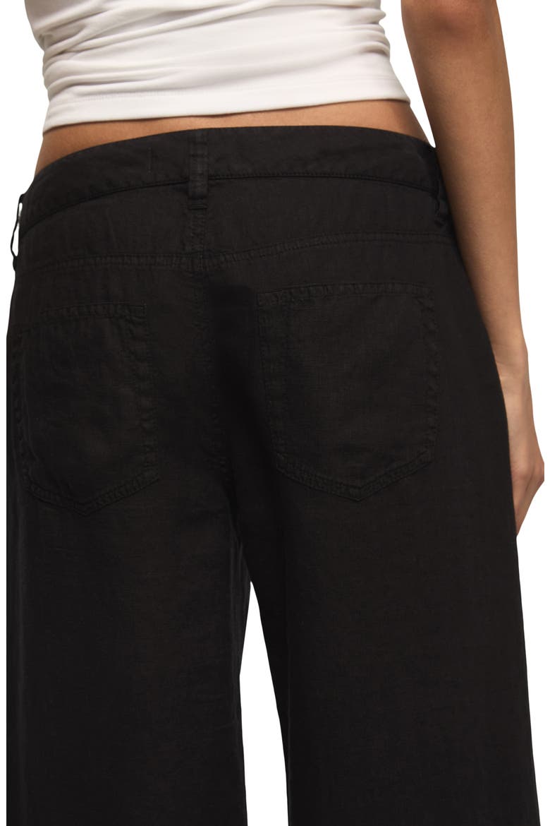Baggy Wide Leg Linen Pants, Alternate, color, CAVIAR