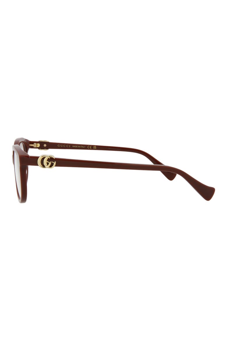 48mm Square Optical Glasses, Alternate, color, BURGUNDY BURGUNDY TRANSPARENT