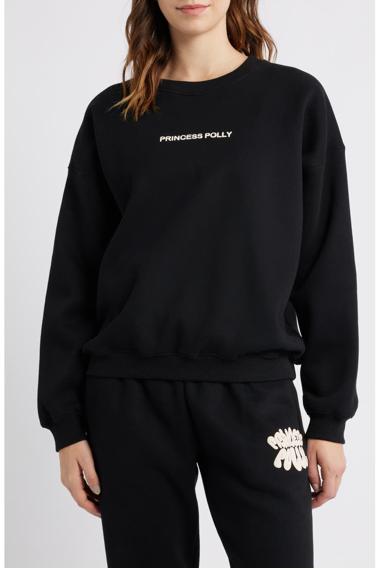 Brand Logo Sweatshirt, Main, color, BLACK