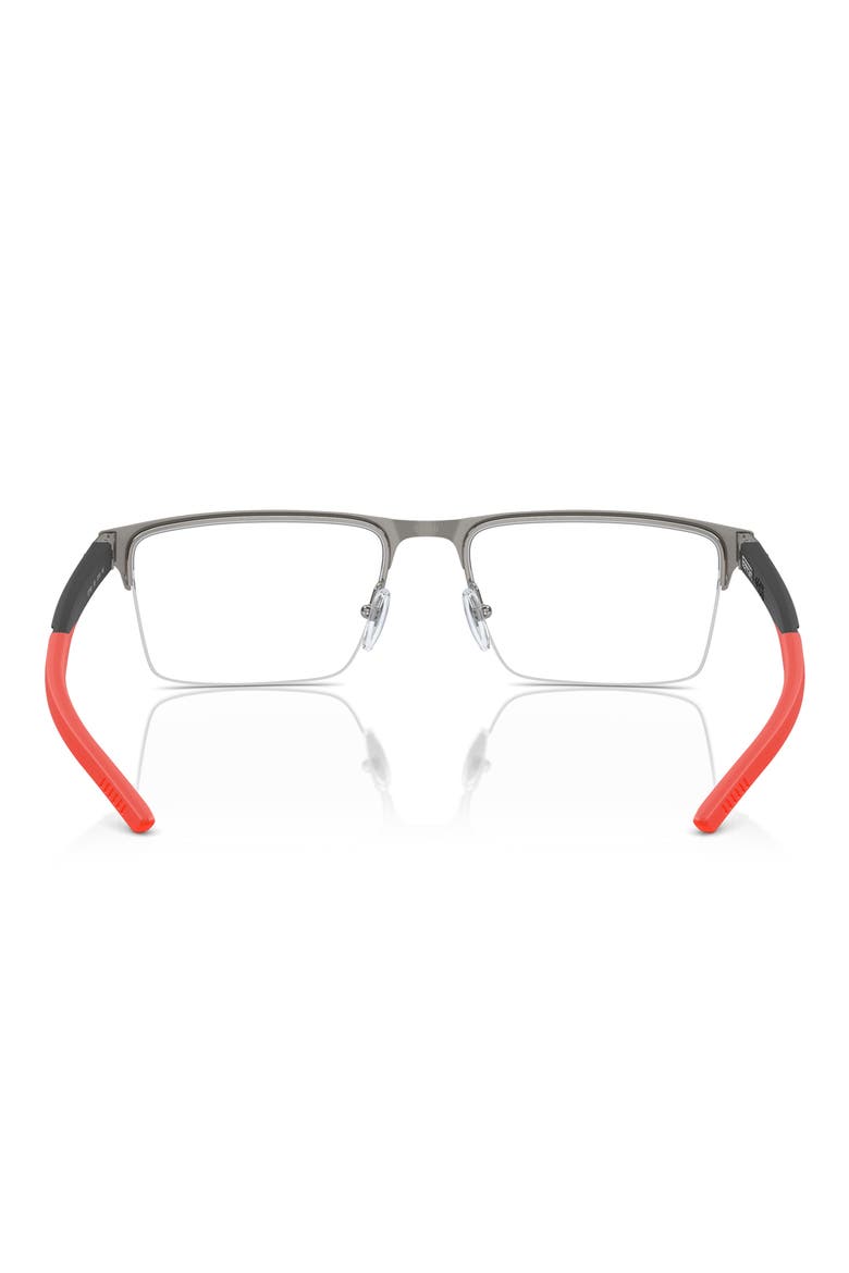 55mm Pillow Optical Glasses, Alternate, color, GUNMETAL BRUSHED / DEMO LENS