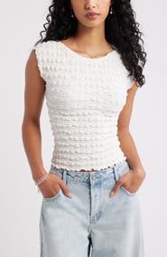 BP. Textured Open Back Knit Top