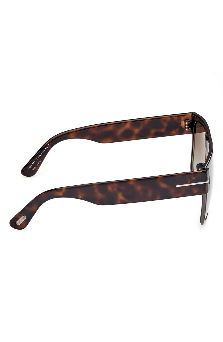 TOM FORD Edwin 54mm Square Sunglasses, Alternate, color, Gunmetal / Khaki / Havana