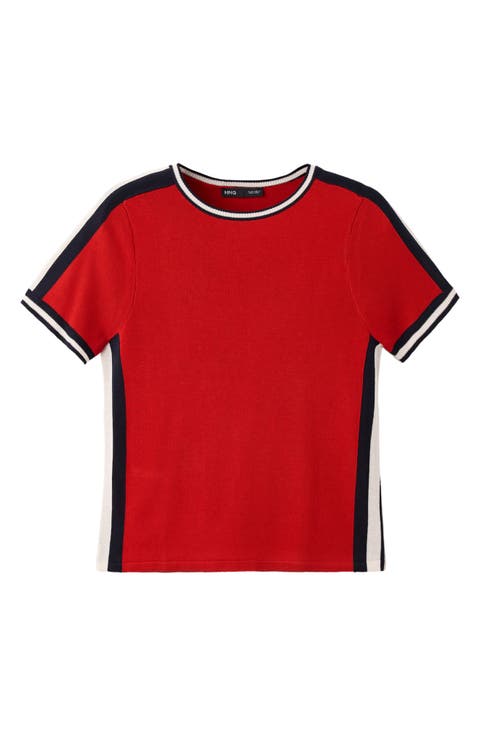 Contrast Short Sleeve Sweater